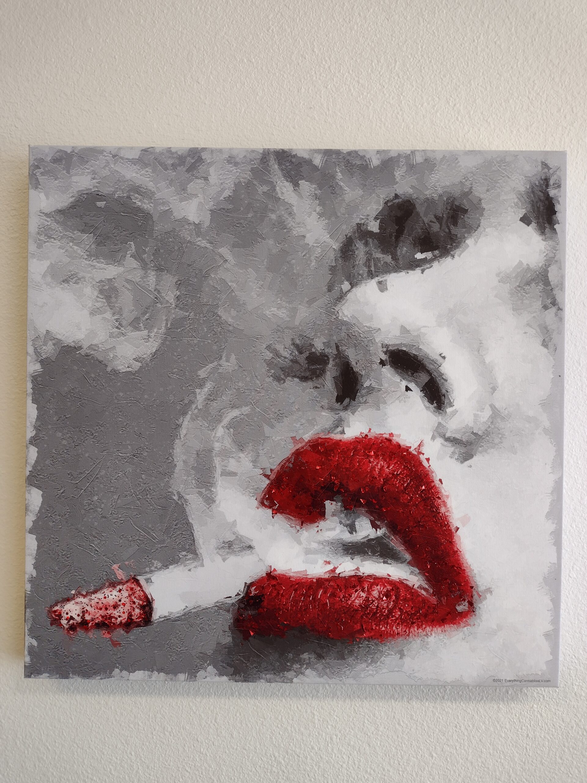 Smoking Bliss Canvas Wrap w/Hand Embellishments (Cigarette