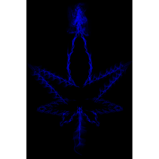 Blue Pot Leaf Made from Smoke Poster