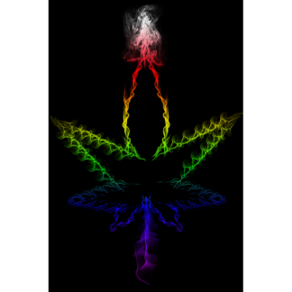 Rainbow Pride Pot Leaf Made from Smoke Poster