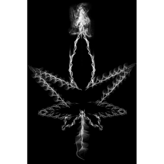 White Pot Leaf Made from Smoke Poster